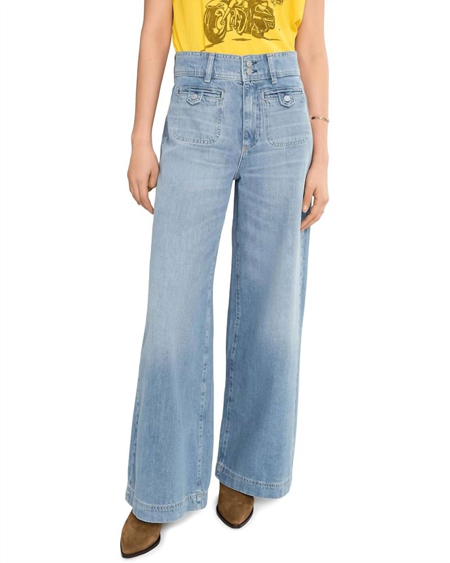 New Paige Cameron Wide Leg Jeans In Sunshine